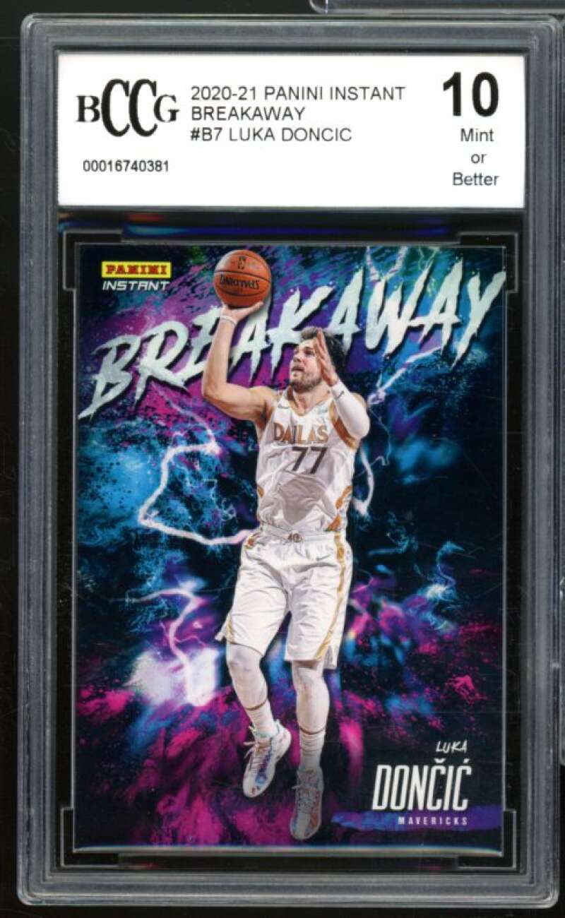 2020-21 Panini Instant Breakaway #B7 Luka Doncic Card BGS BCCG 10 Mint+ Image 1