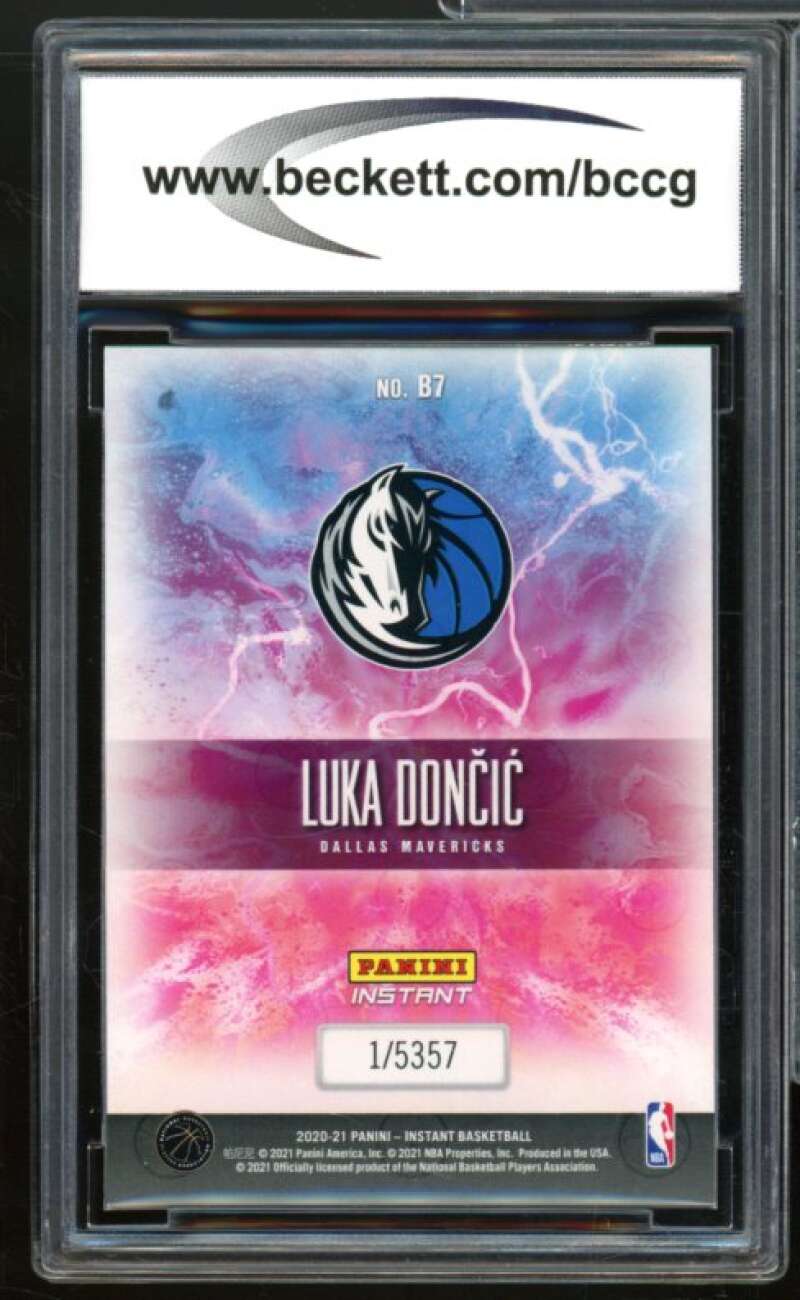 2020-21 Panini Instant Breakaway #B7 Luka Doncic Card BGS BCCG 10 Mint+ Image 2