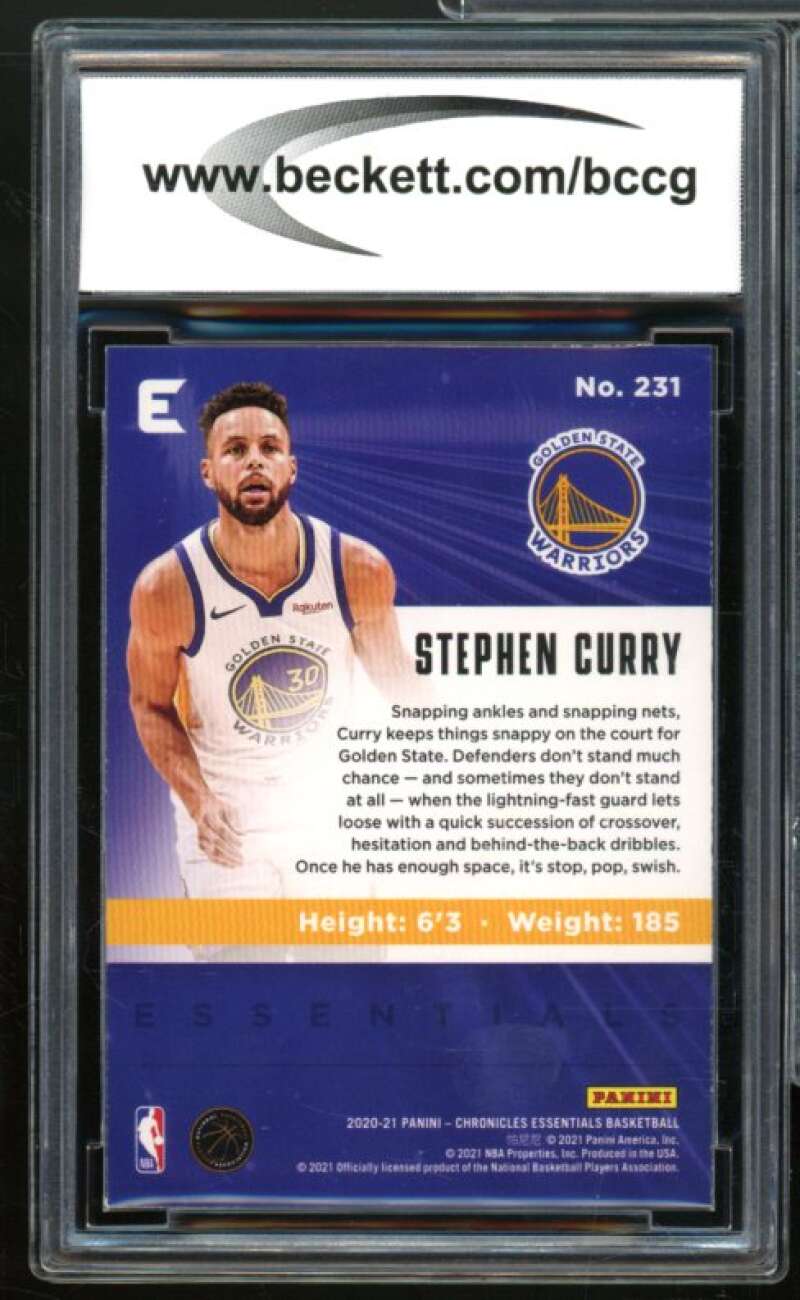 2020-21 Panini Chronicles Teal Essentials #231 Stephen Curry BGS BCCG 10 Mint+ Image 2