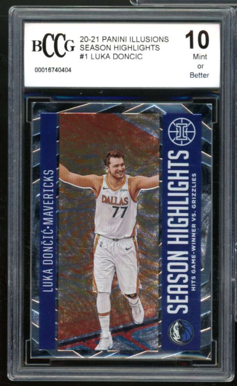 2020-21 Panini Illusions Season Highlights #1 Luka Doncic Card BGS BCCG 10 Mint+ Image 1