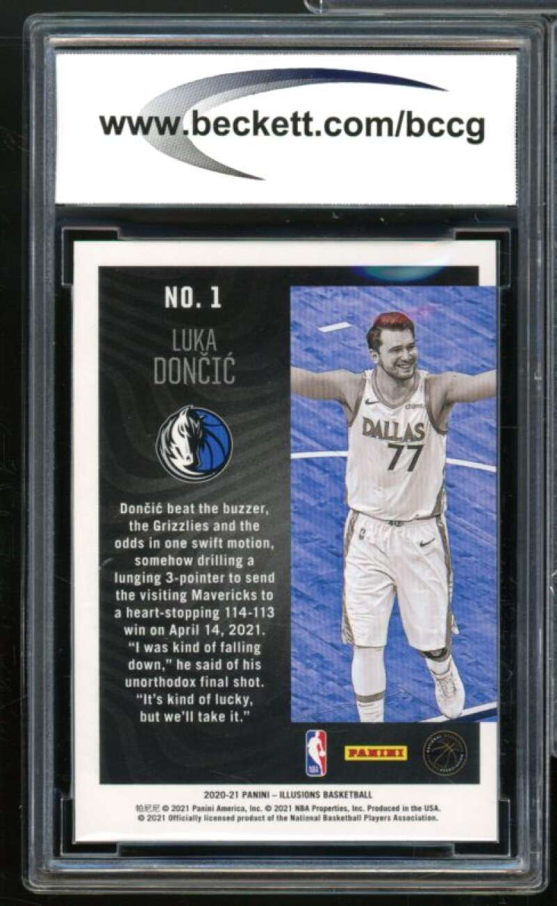 2020-21 Panini Illusions Season Highlights #1 Luka Doncic Card BGS BCCG 10 Mint+ Image 2