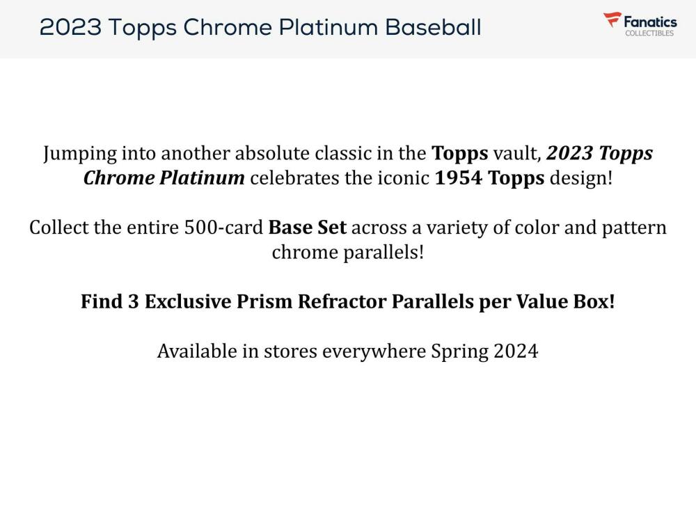 2023 Topps Chrome Platinum Anniversary Baseball 8-Pack Blaster Box Image 2