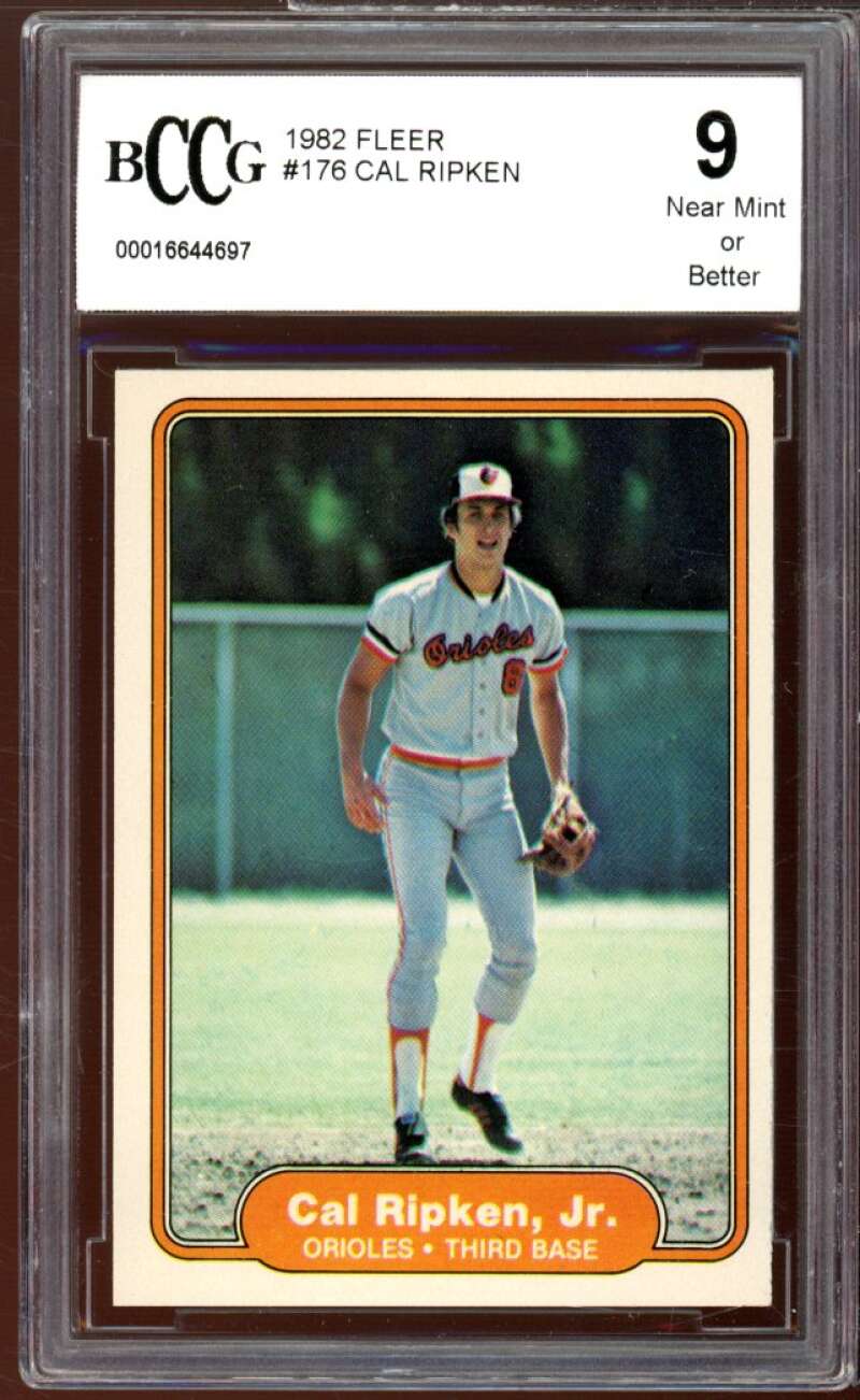 1982 Fleer #176 Cal Ripken Rookie Card BGS BCCG 9 Near Mint+ Image 1