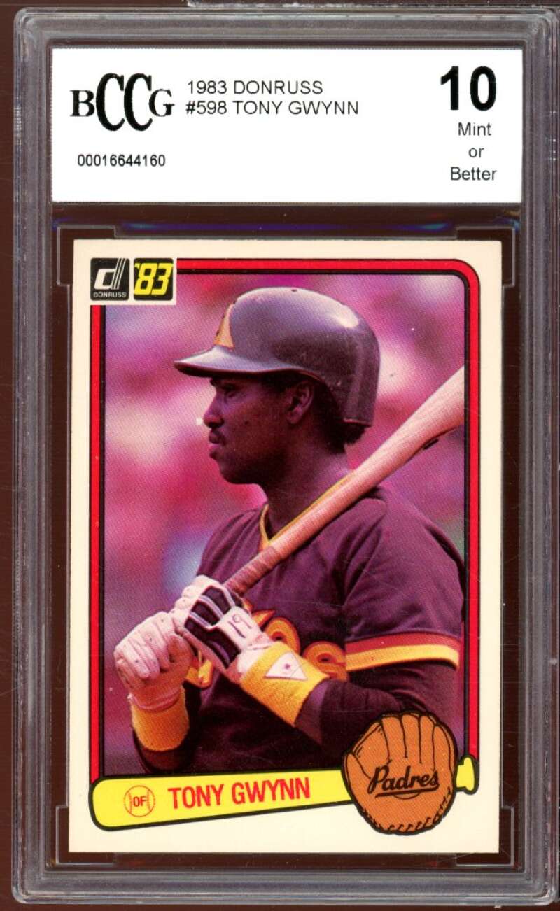 1983 Donruss #598 Tony Gwynn Rookie Card BGS BCCG 10 Mint+ Image 1