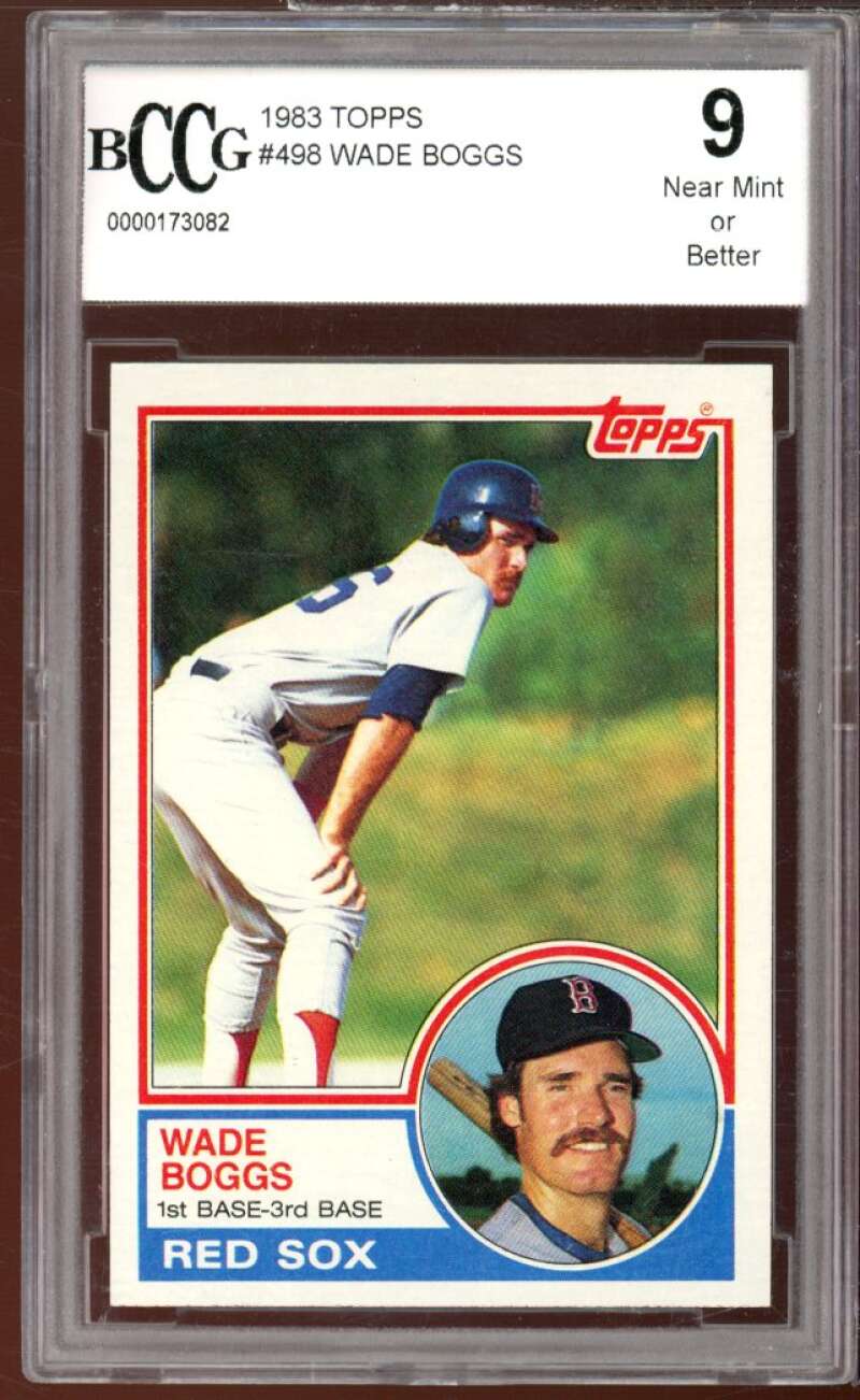 1983 Topps #498 Wade Boggs Rookie Card BGS BCCG 9 Near Mint+ Image 1