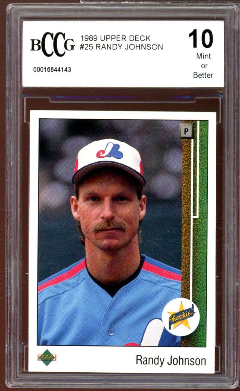 1989 Upper Deck #25 Randy Johnson Rookie Card BGS BCCG 10 Mint+ Image 1