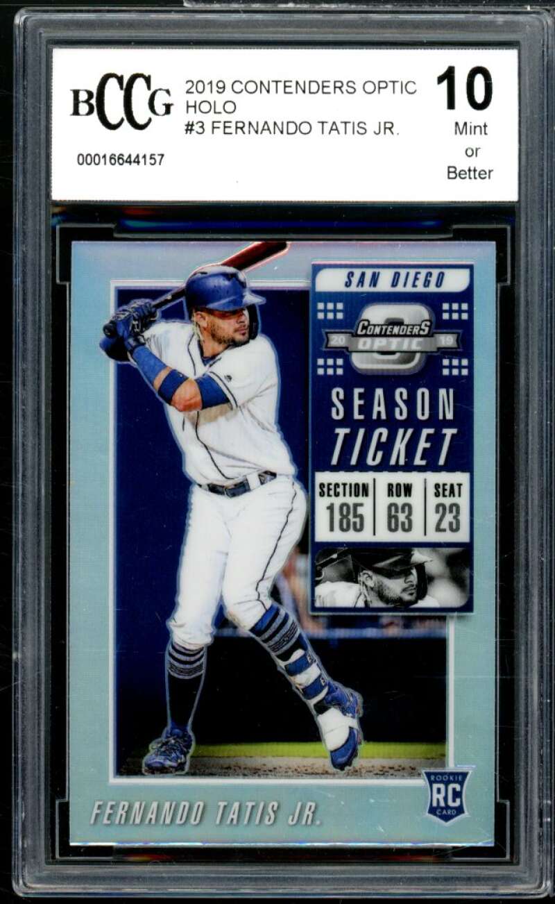 2019 Contenders Optic Holo #3 Fernando Tatis Jr Rookie Card BGS BCCG 10 Mint+ Image 1