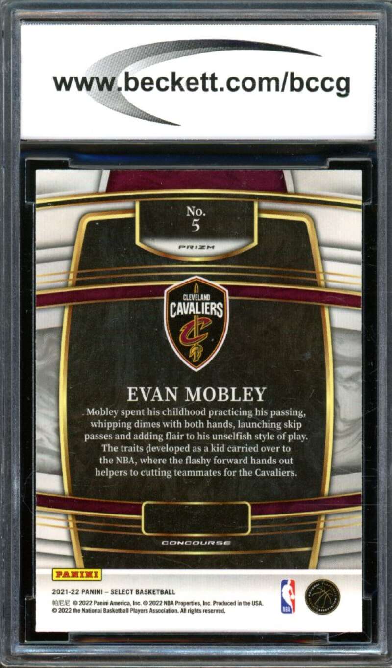 2021-22 Select Prizms Disco #5 Evan Mobley Rookie Card BGS BCCG 9 Near Mint+ Image 2