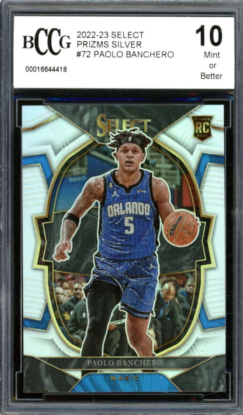 2022-23 Select Prizms Silver #72 Paolo Banchero Rookie Card BGS BCCG 10 Mint+ Image 1