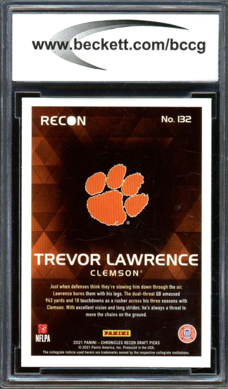 2021 Chronicles Draft #132 Trevor Lawrence Rookie Card BGS BCCG 10 Mint+ Image 2