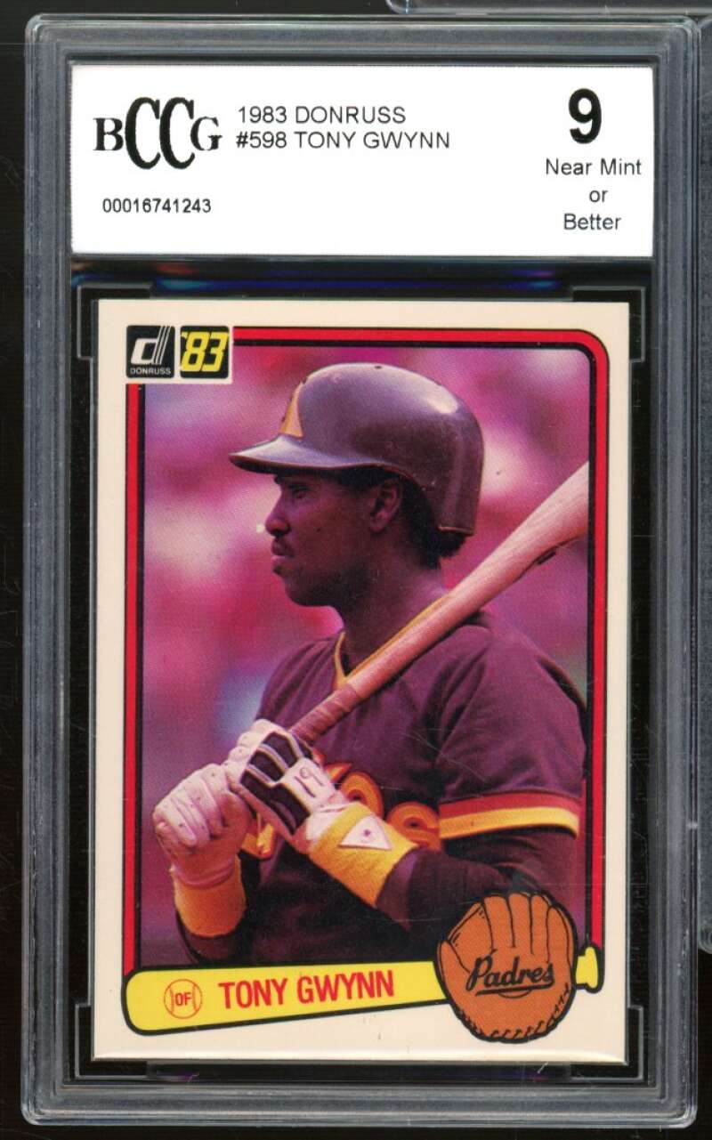 1983 Donruss #598 Tony Gwynn Rookie Card BGS BCCG 9 Near Mint+ Image 1