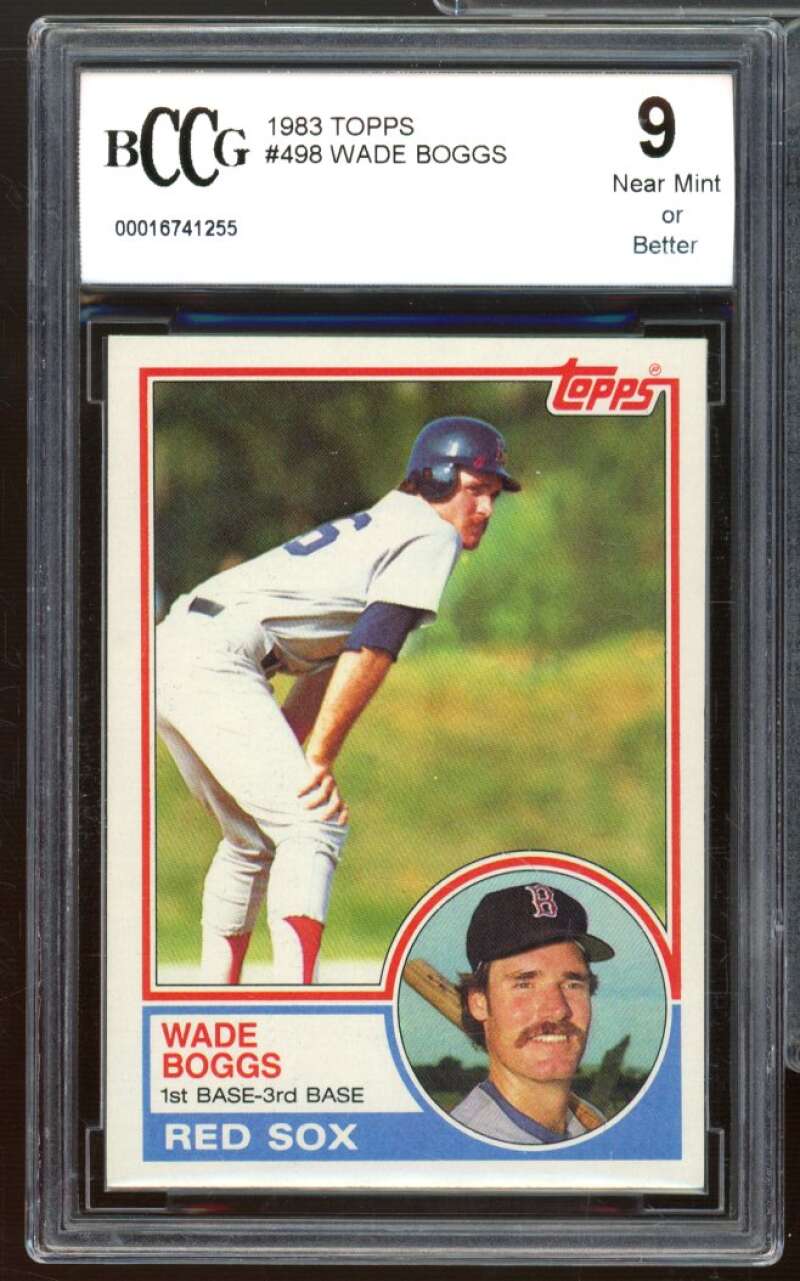 1983 Topps #498 Wade Boggs Rookie Card BGS BCCG 9 Near Mint+ Image 1