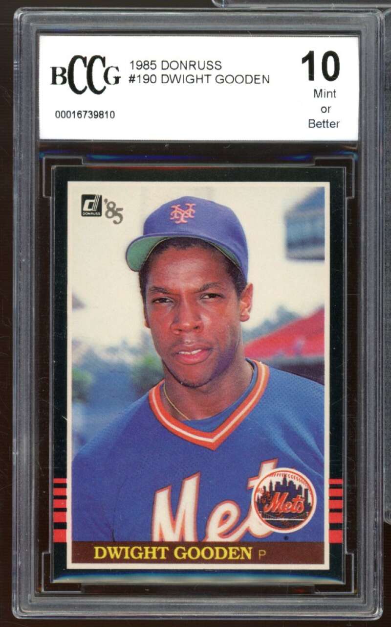 1985 Donruss #190 Dwight Gooden Rookie Card BGS BCCG 10 Mint+ Image 1