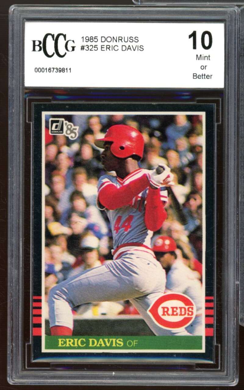 1985 Donruss #325 Eric Davis Rookie Card BGS BCCG 10 Mint+ Image 1