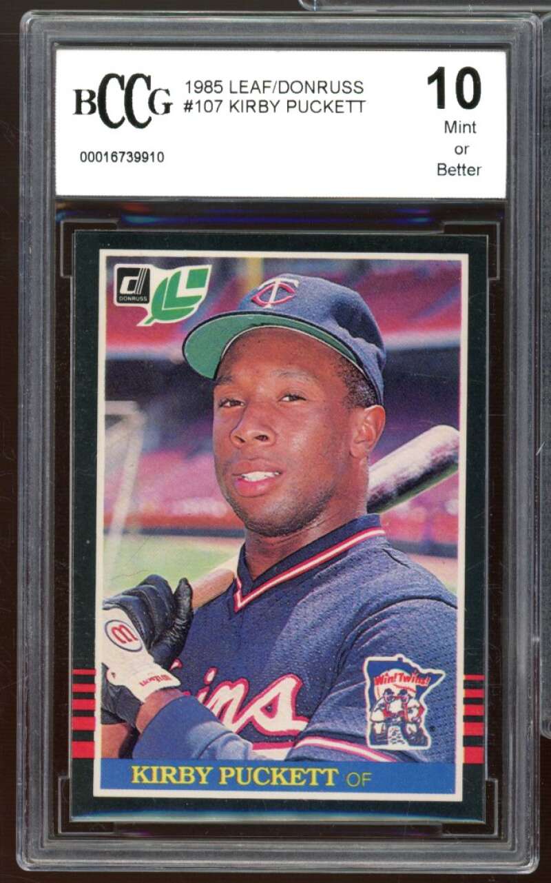 1985 Leaf/Donruss #107 Kirby Puckett Rookie Card BGS BCCG 10 Mint+ Image 1