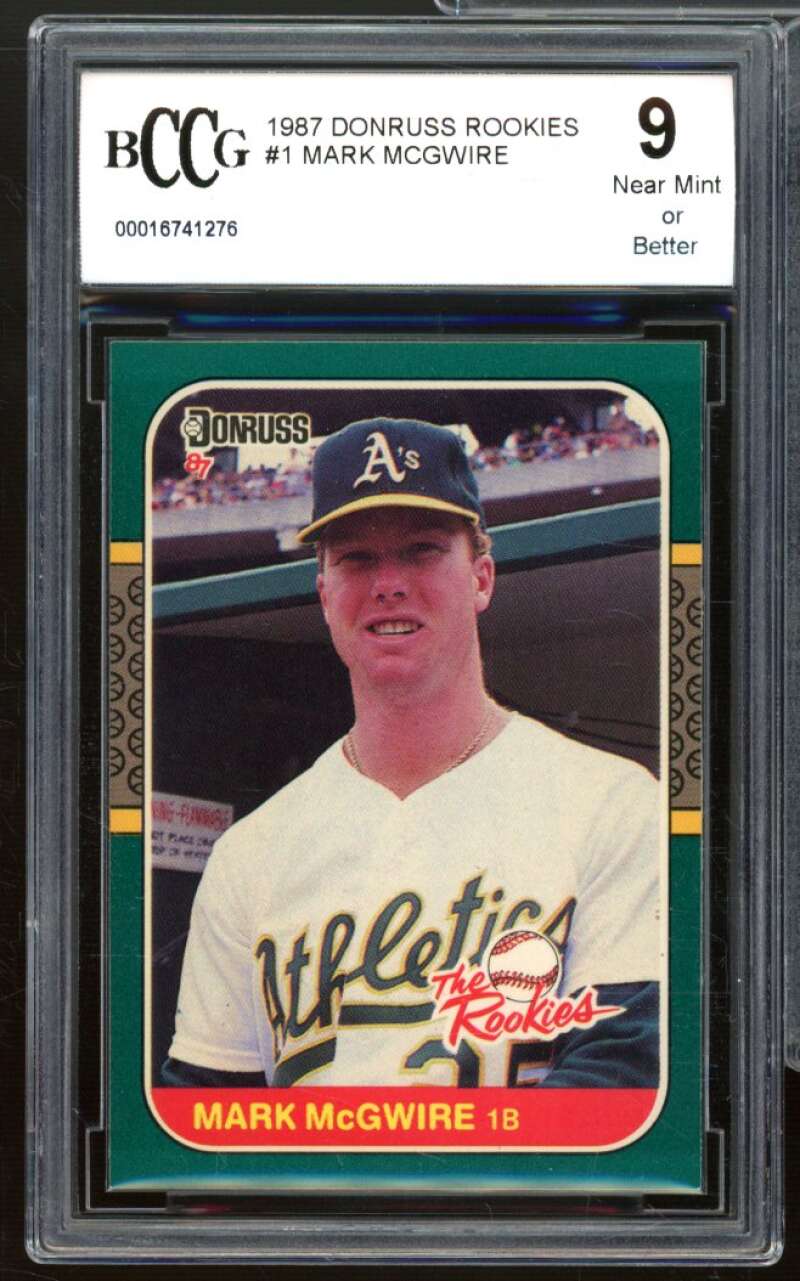 1987 Donruss The Rookies #1 Mark McGwire Rookie Card bccg 9 Near Mint+ Image 1