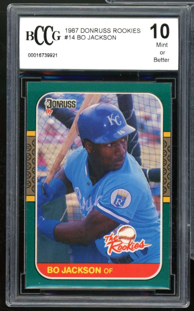 1987 Donruss The Rookies #14 Bo Jackson Rookie Card BGS BCCG 10 Mint+ Image 1