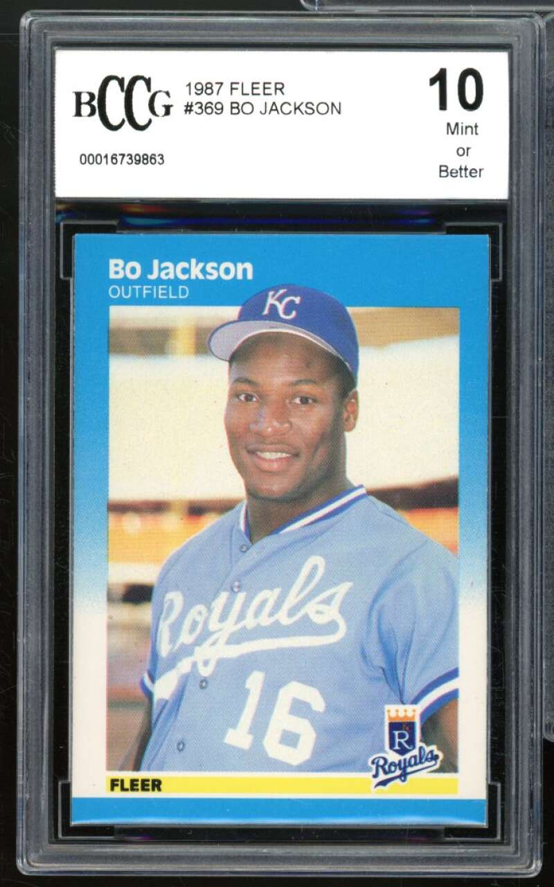 1987 Fleer #369 Bo Jackson Rookie Card BGS BCCG 10 Mint+ Image 1