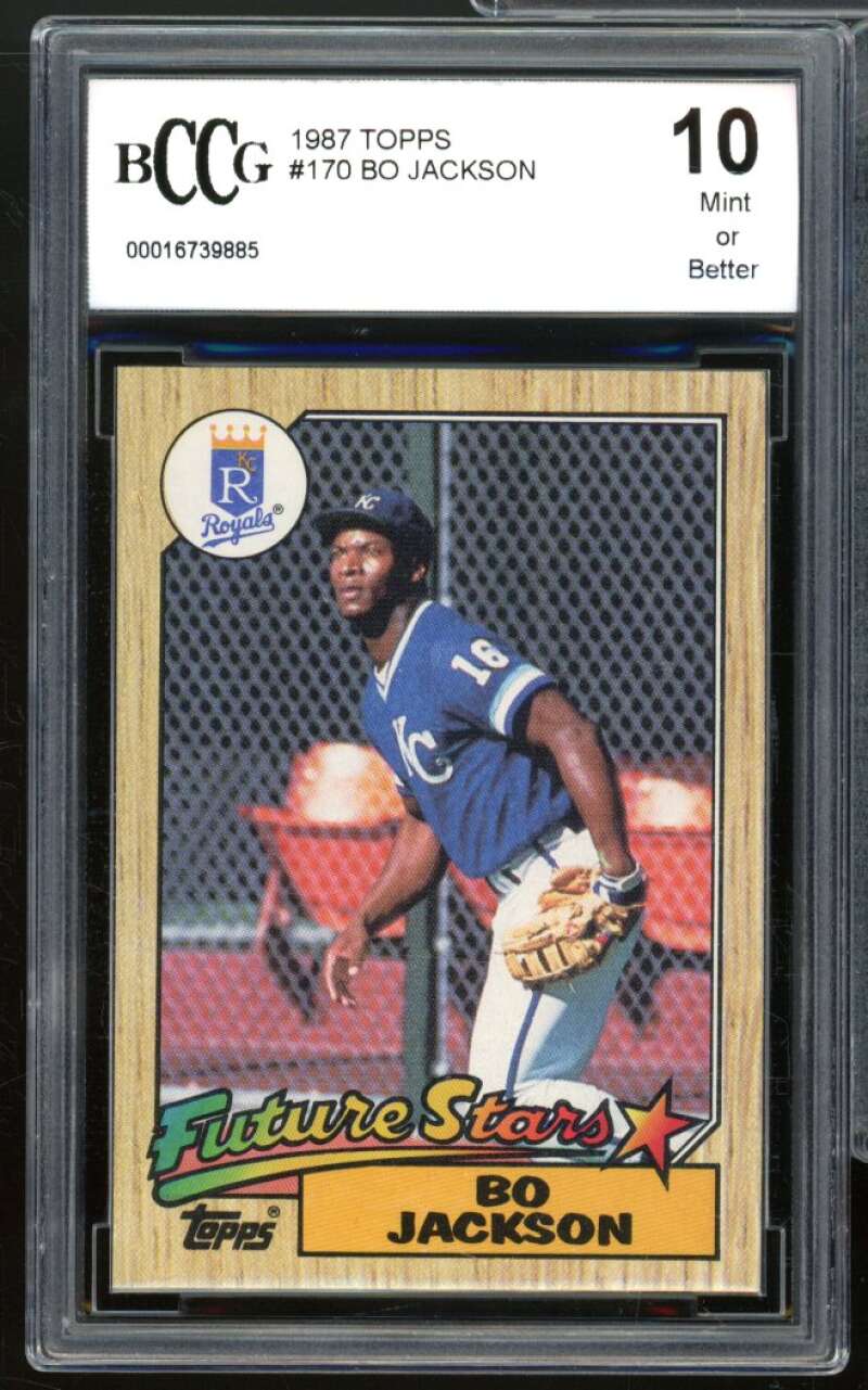 1987 Topps #170 Bo Jackson Card BGS BCCG 10 Mint+ Image 1