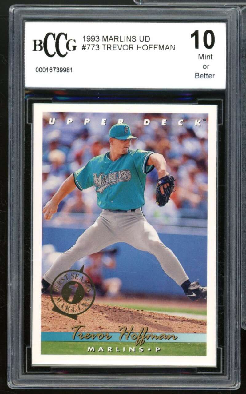 1993 Upper Deck #773 Trevor Hoffman Card BGS BCCG 10 Mint+ Image 1