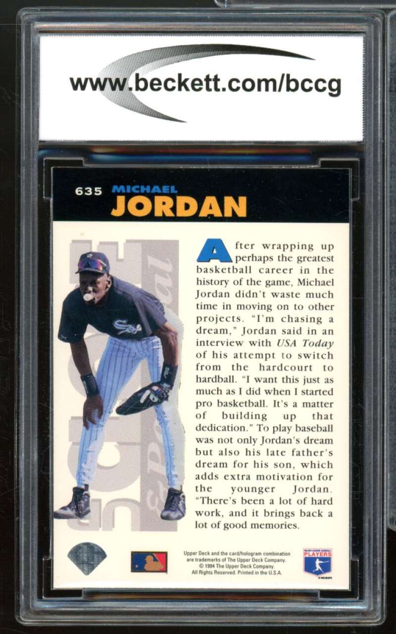 1994 Collector's Choice #635 Michael Jordan Rookie Card BGS BCCG 10 Mint+ Image 2