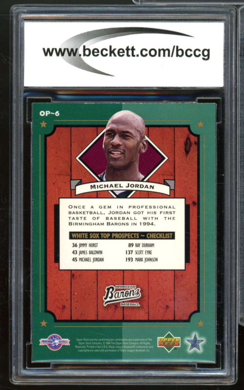 1995 UD Minors Organizational Profiles #OP6 Michael Jordan BGS BCCG 10 Mint+ Image 2