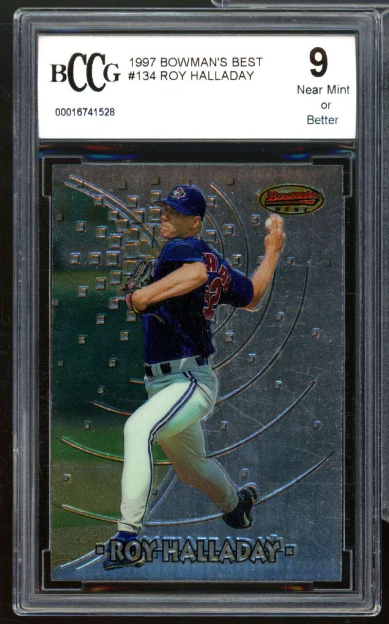 1997 Bowman's Best #134 Roy Halladay Rookie Card BGS BCCG 9 Near Mint+ Image 1