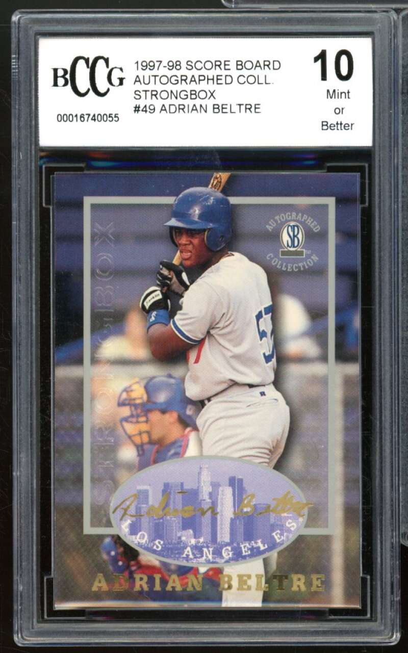 1997-98 Score Board Strongbox #49 Adrian Beltre Rookie Card BGS BCCG 10 Mint+ Image 1