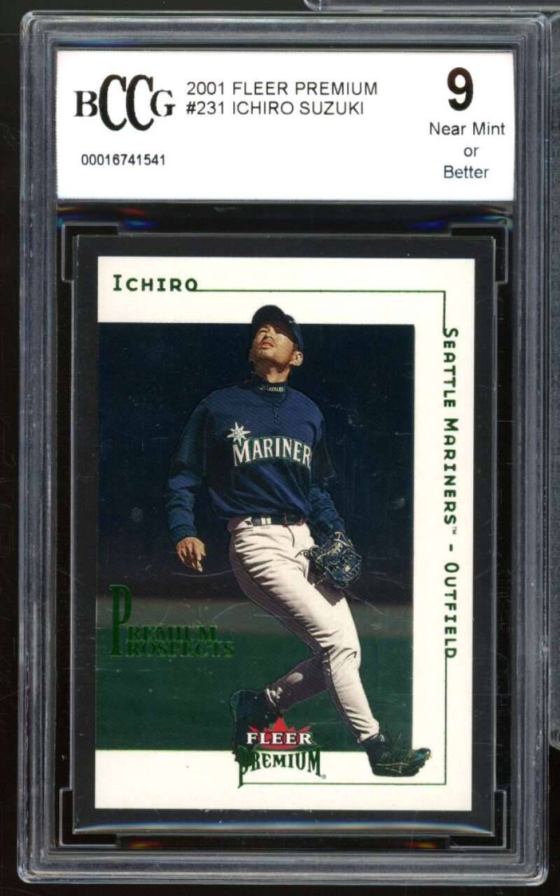 2001 Fleer Premium #231 Ichiro Suzuki Rookie Card BGS BCCG 9 Near Mint+ Image 1