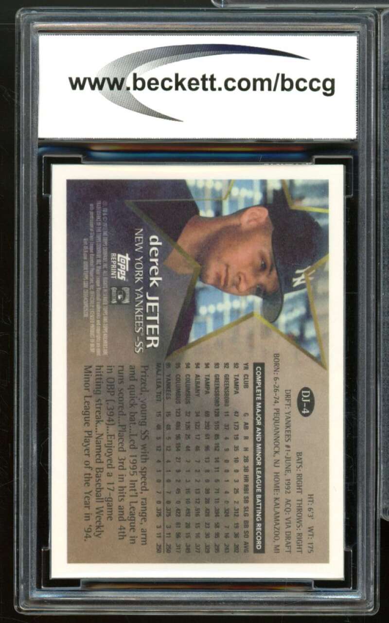 2017 Topps Archives #DJ4 Derek Jeter Card BGS BCCG 10 Mint+ Image 2