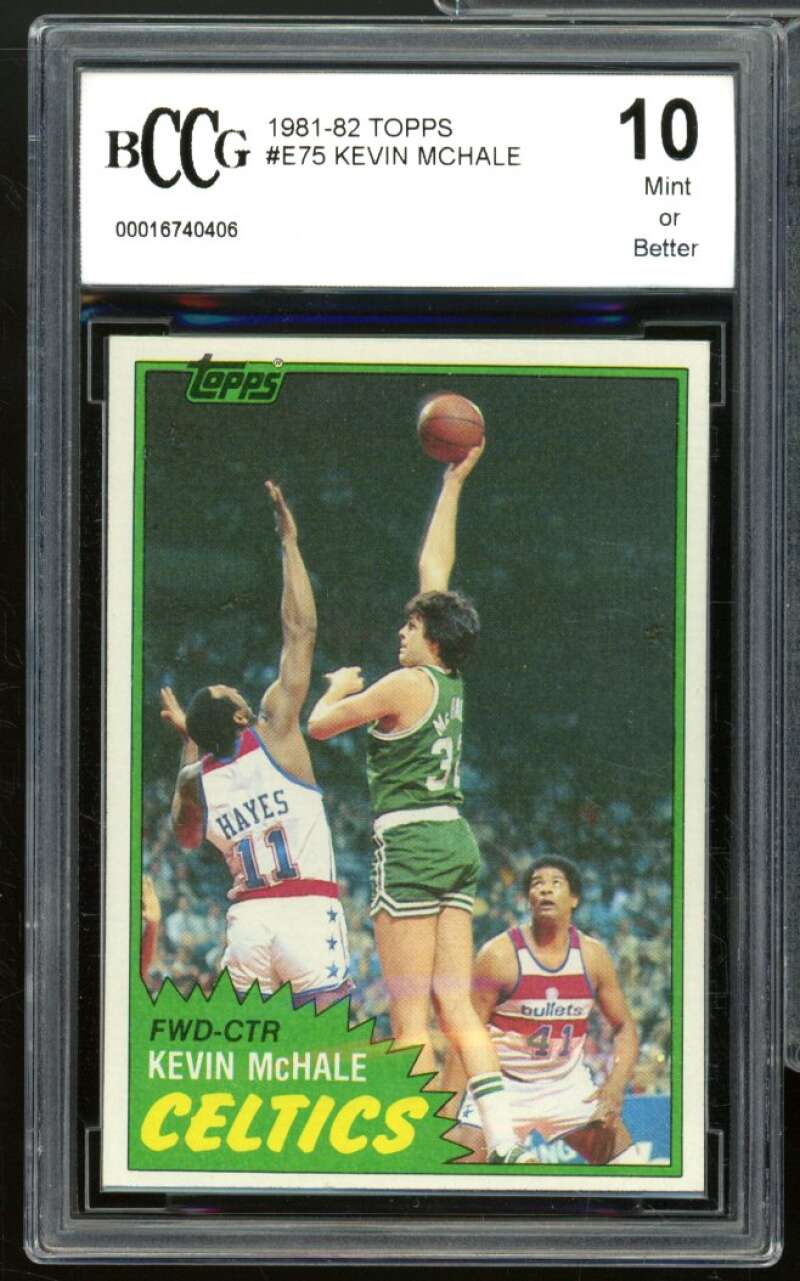 1981-82 Topps #E75 Kevin McHale Rookie Card BGS BCCG 10 Mint+ Image 1