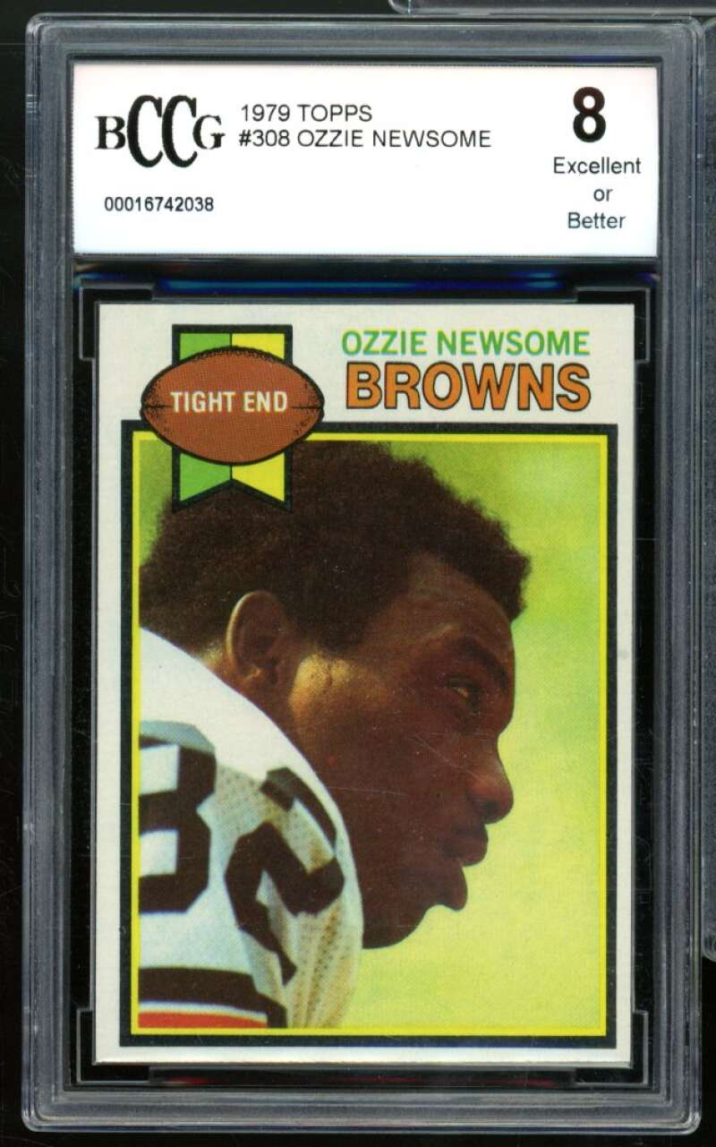 1979 Topps #308 Ozzie Newsome Rookie Card BGS BCCG 8 Excellent+ Image 1