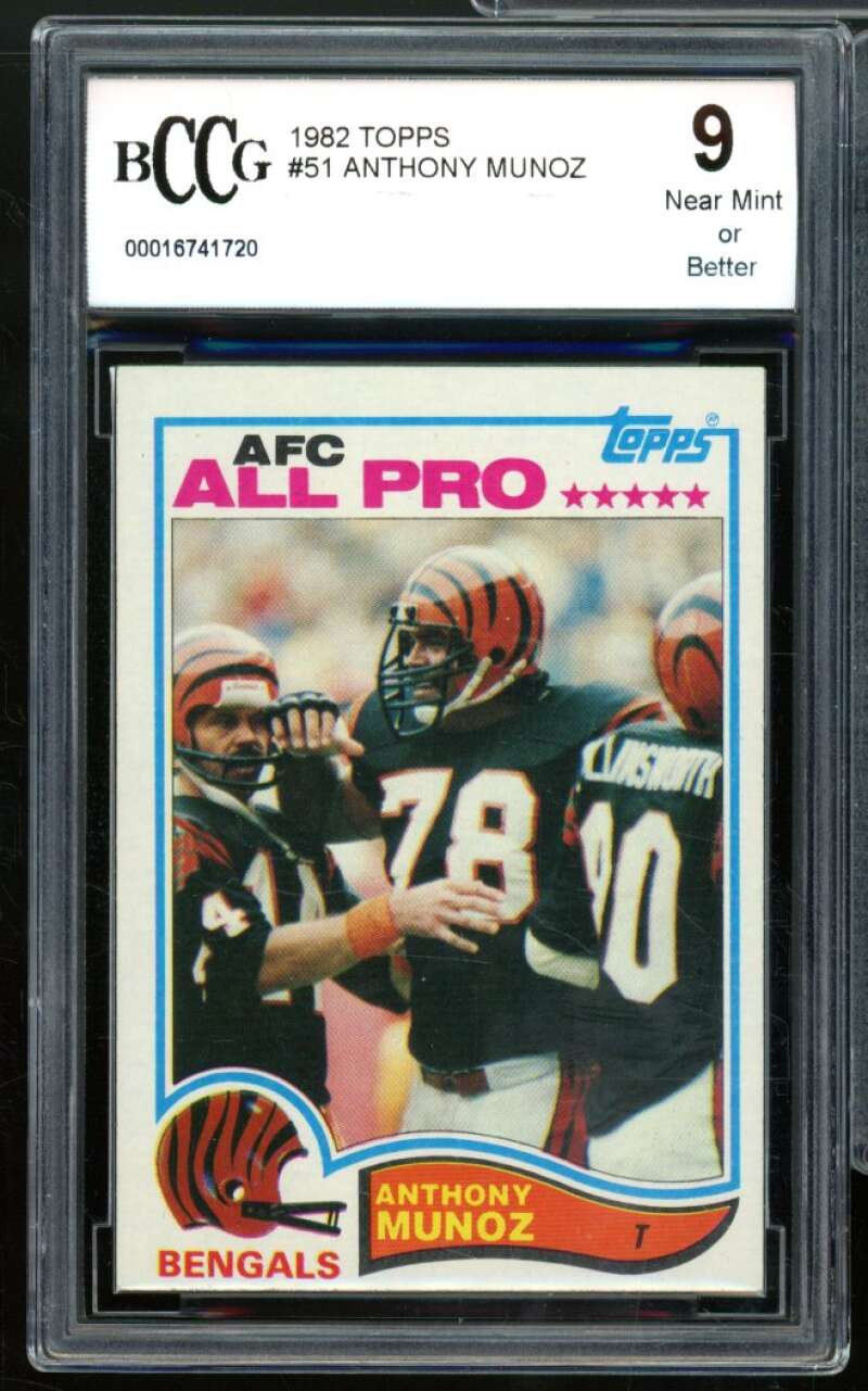 1982 Topps #51 Anthony Munoz Rookie Card BGS BCCG 9 Near Mint+ Image 1