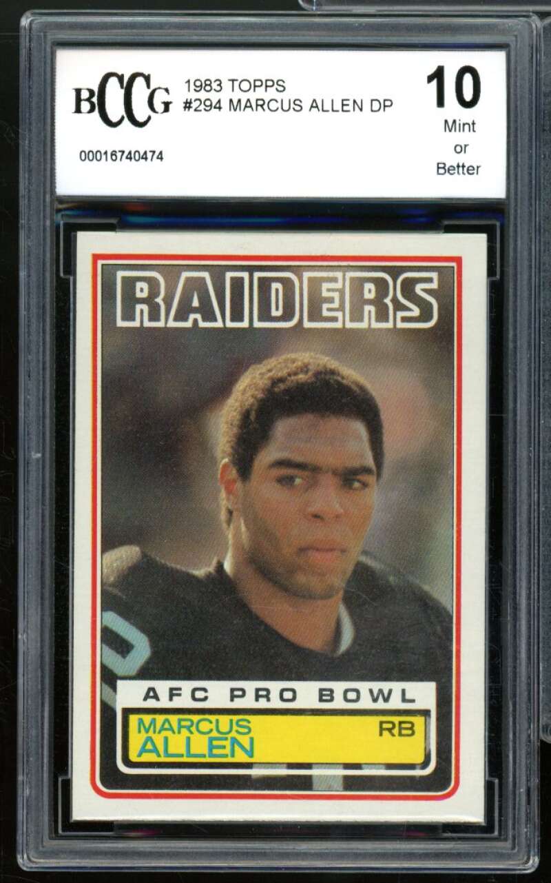 1983 Topps #294 Marcus Allen Rookie Card BGS BCCG 10 Mint+ Image 1