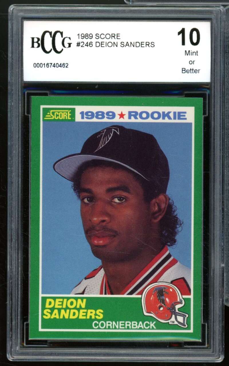 1989 Score #246 Deion Sanders Rookie Card BGS BCCG 10 Mint+ Image 1