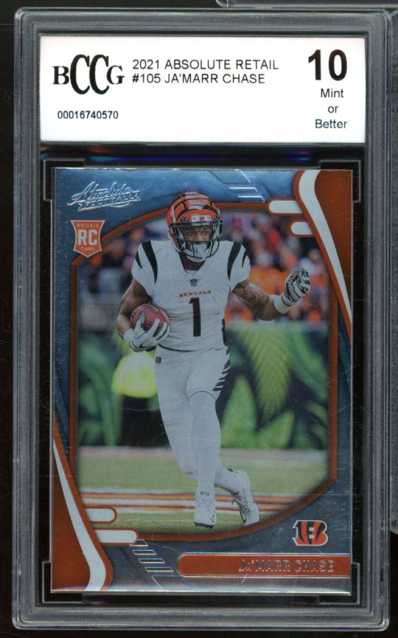 2021 Absolute Retail #105 Ja'Marr Chase Rookie Card BGS BCCG 10 Mint+ Image 1