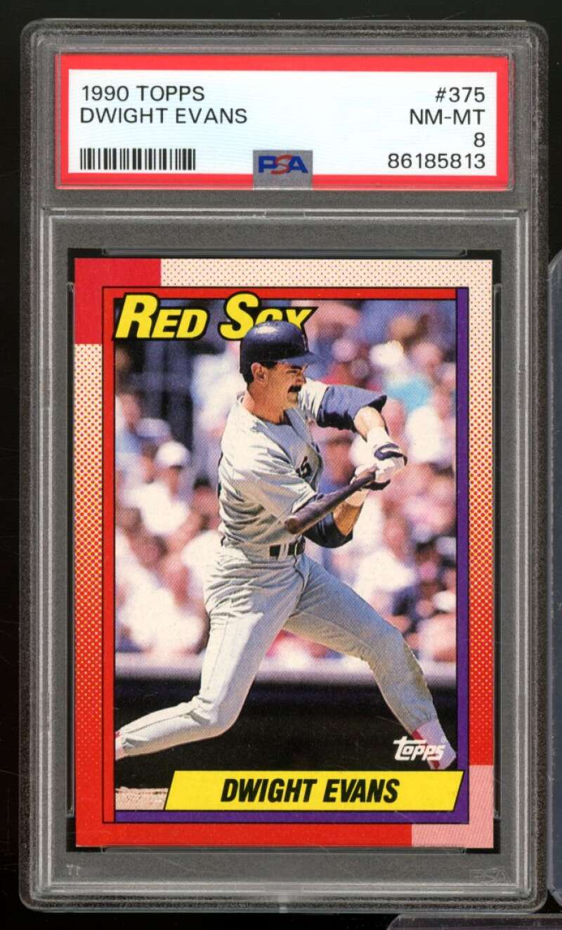 Dwight Evans Card 1990 Topps #375 PSA 8 Image 1