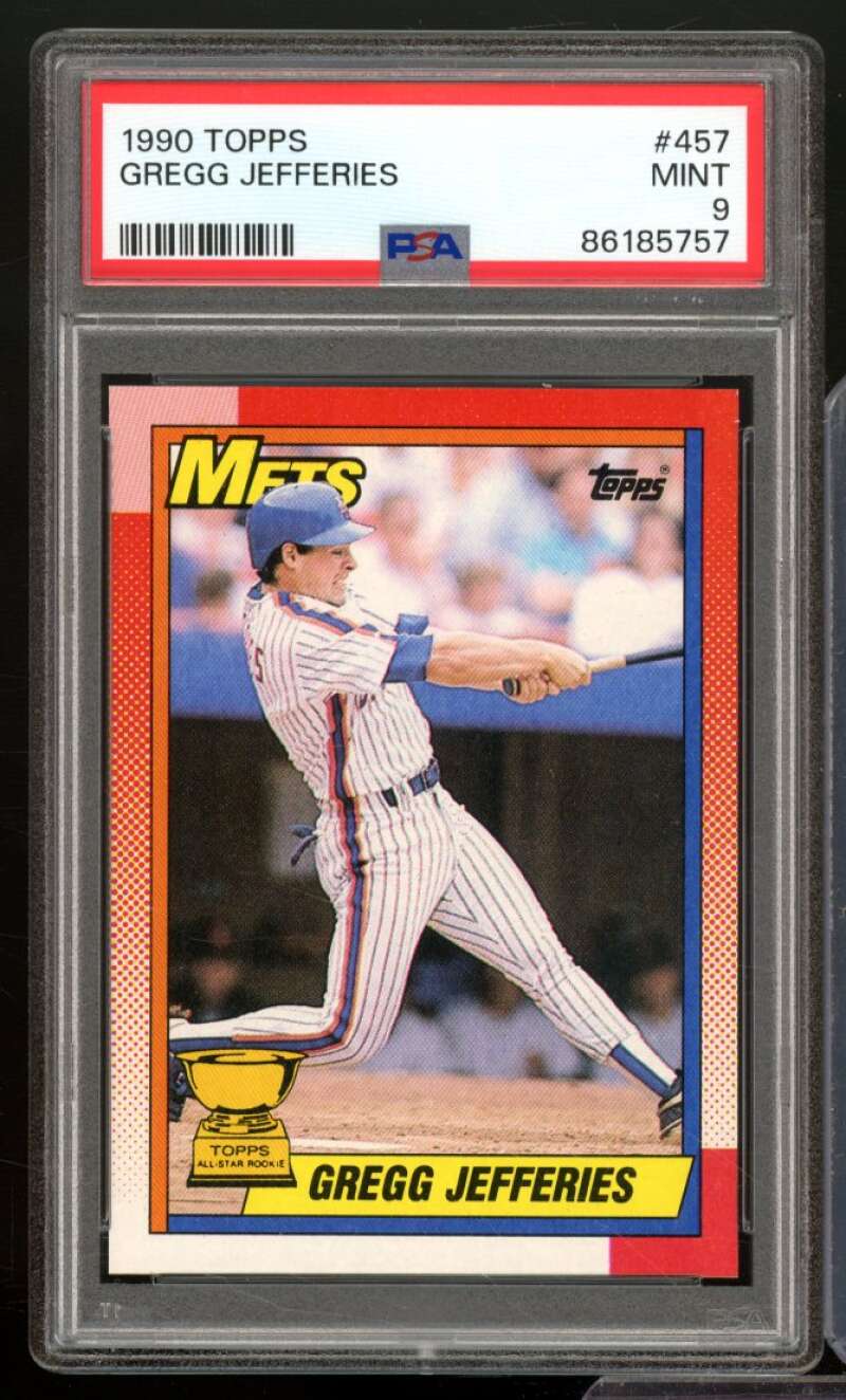 Gregg Jefferies Card 1990 Topps #457 PSA 9 Image 1