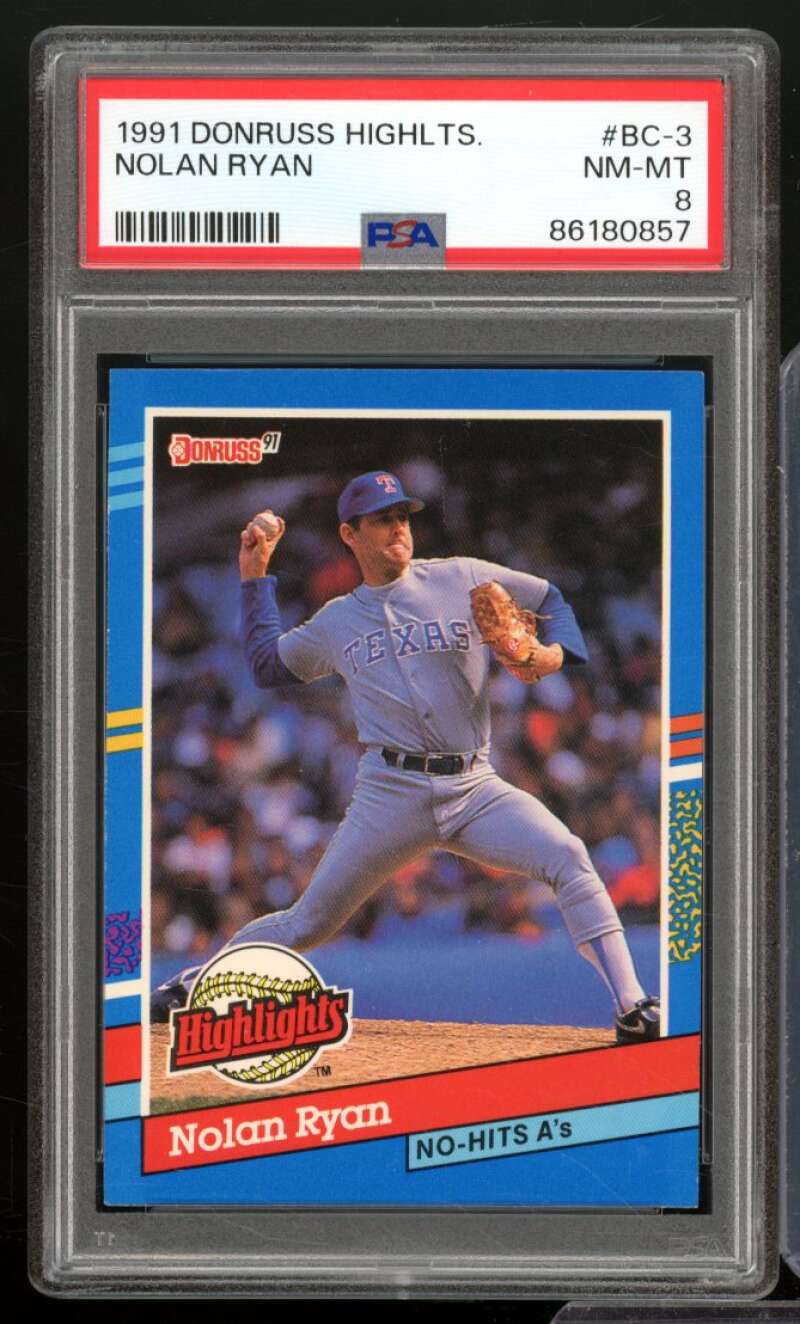 Nolan Ryan Card 1991 Donruss Highlights #BC-3 PSA 8 Image 1