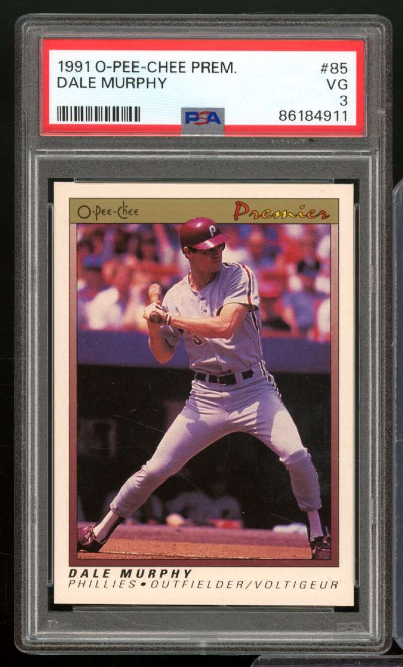 Dale Murphy Card 1991 O-Pee-Chee Premier #85 PSA 3 Image 1