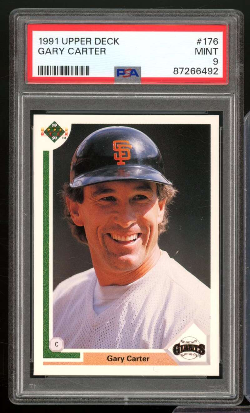 Gary Carter Card 1991 Upper Deck #176 PSA 9 Image 1