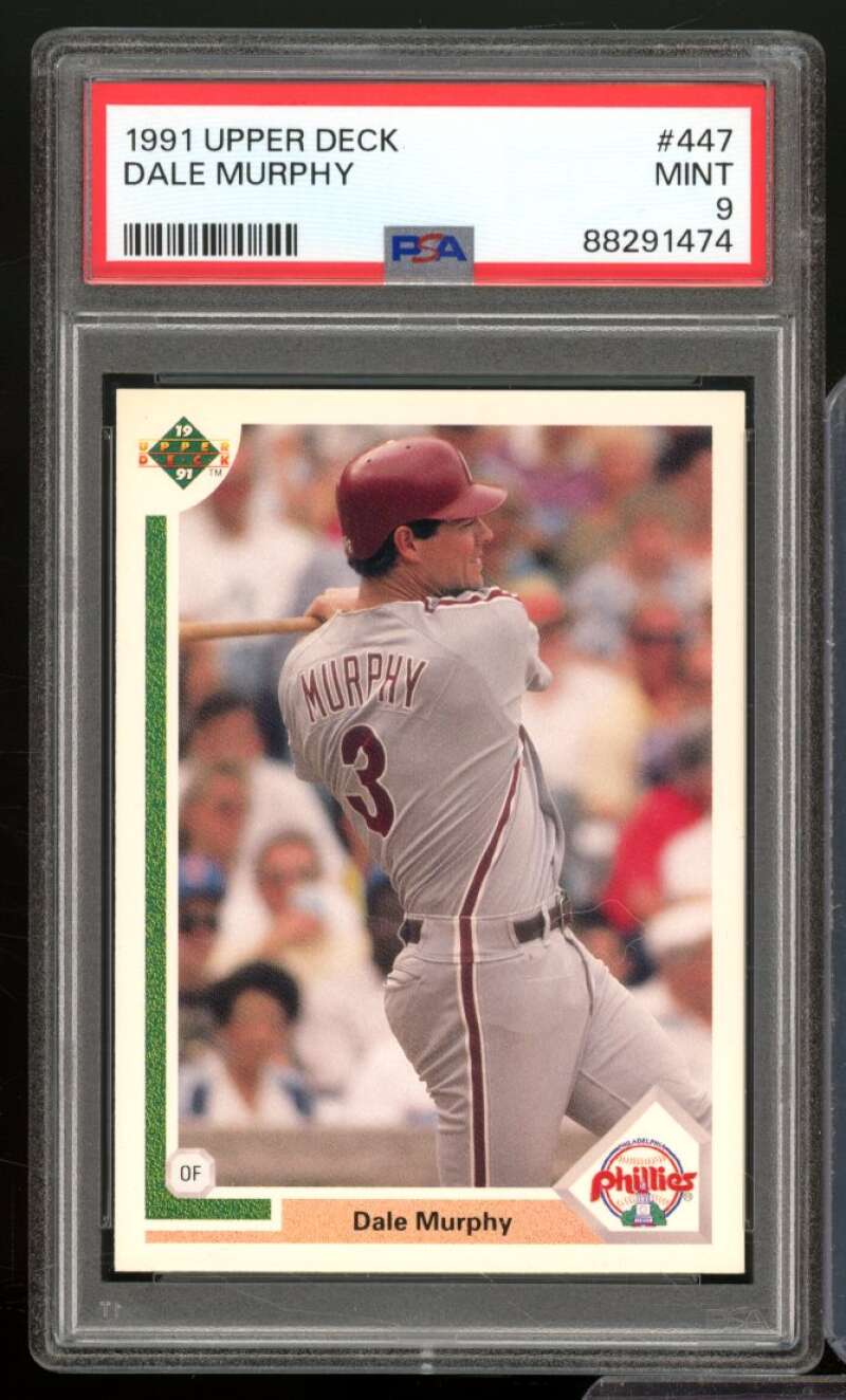 Dale Murphy Card 1991 Upper Deck #447 PSA 9 Image 1