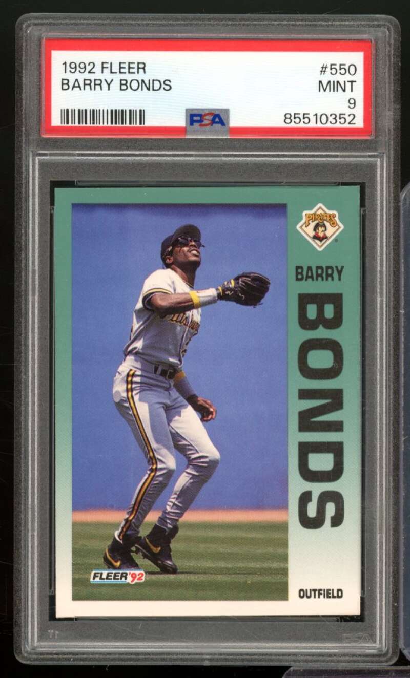 Barry Bonds Card 1992 Fleer #550 PSA 9 Image 1