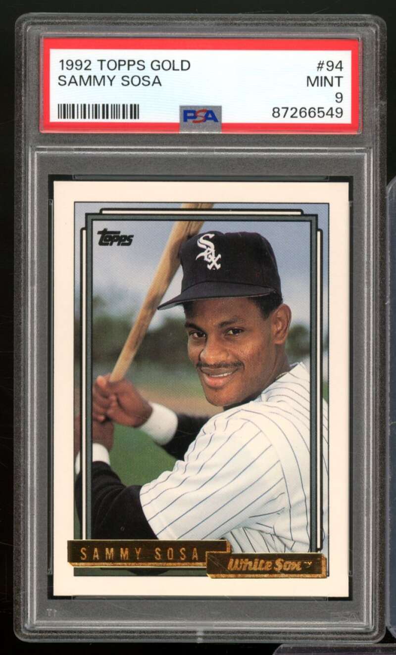 Sammy Sosa Card 1992 Topps Gold #94 PSA 9 Image 1