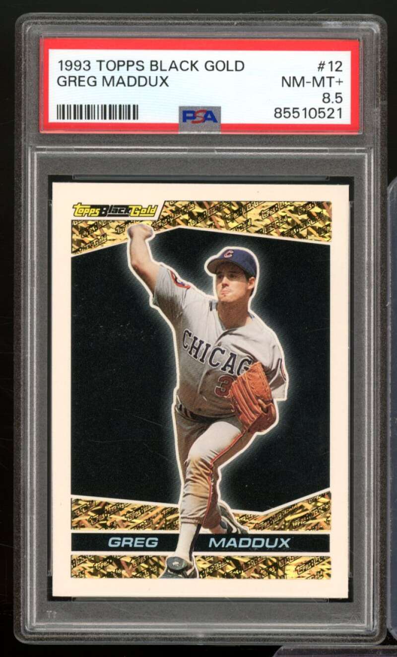 Greg Maddux Card 1993 Topps Black Gold #12 PSA 8.5 Image 1