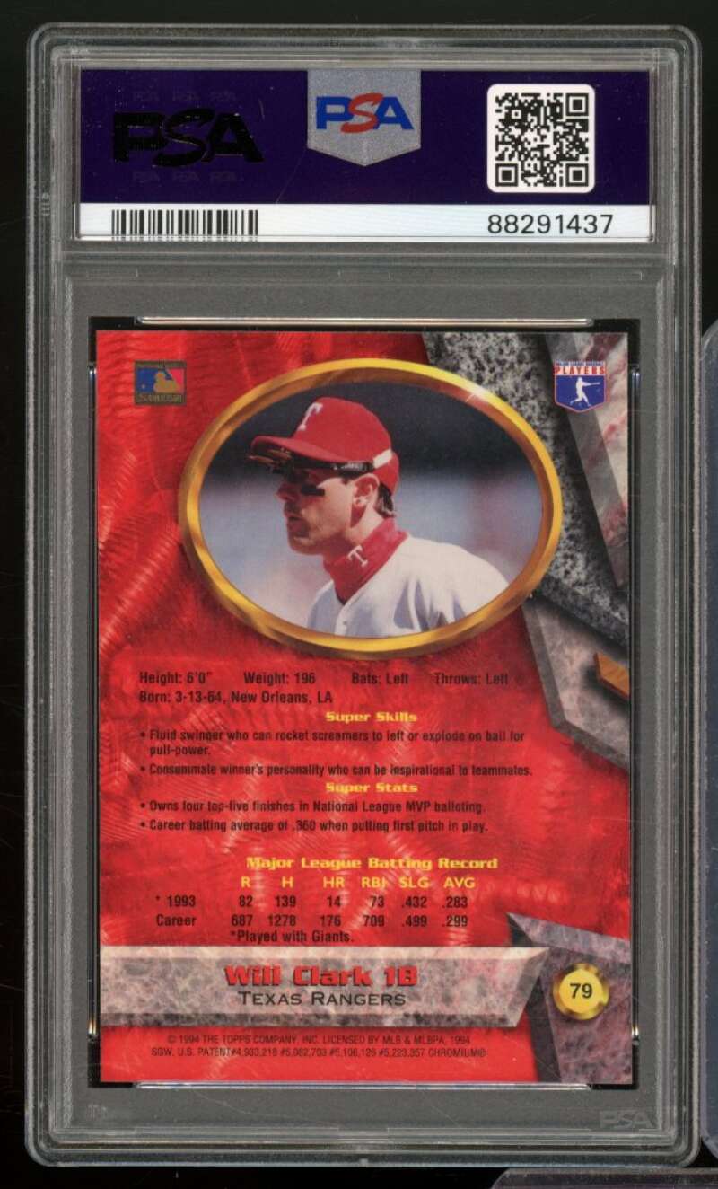 Will Clark Card 1994 Bowman's Best #79 PSA 9 Image 2