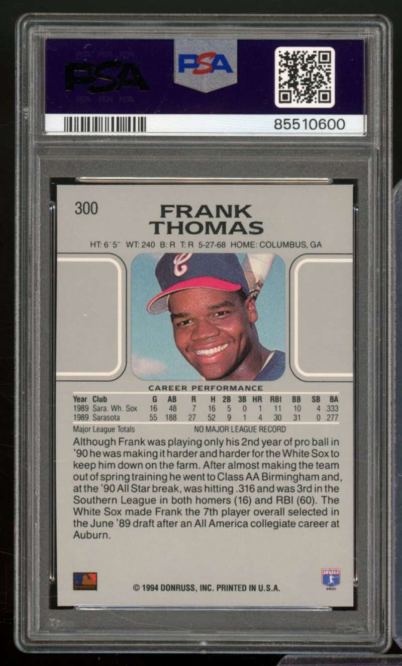 Frank Thomas Card 1994 Leaf 5th Anniversary #300 PSA 8 Image 2