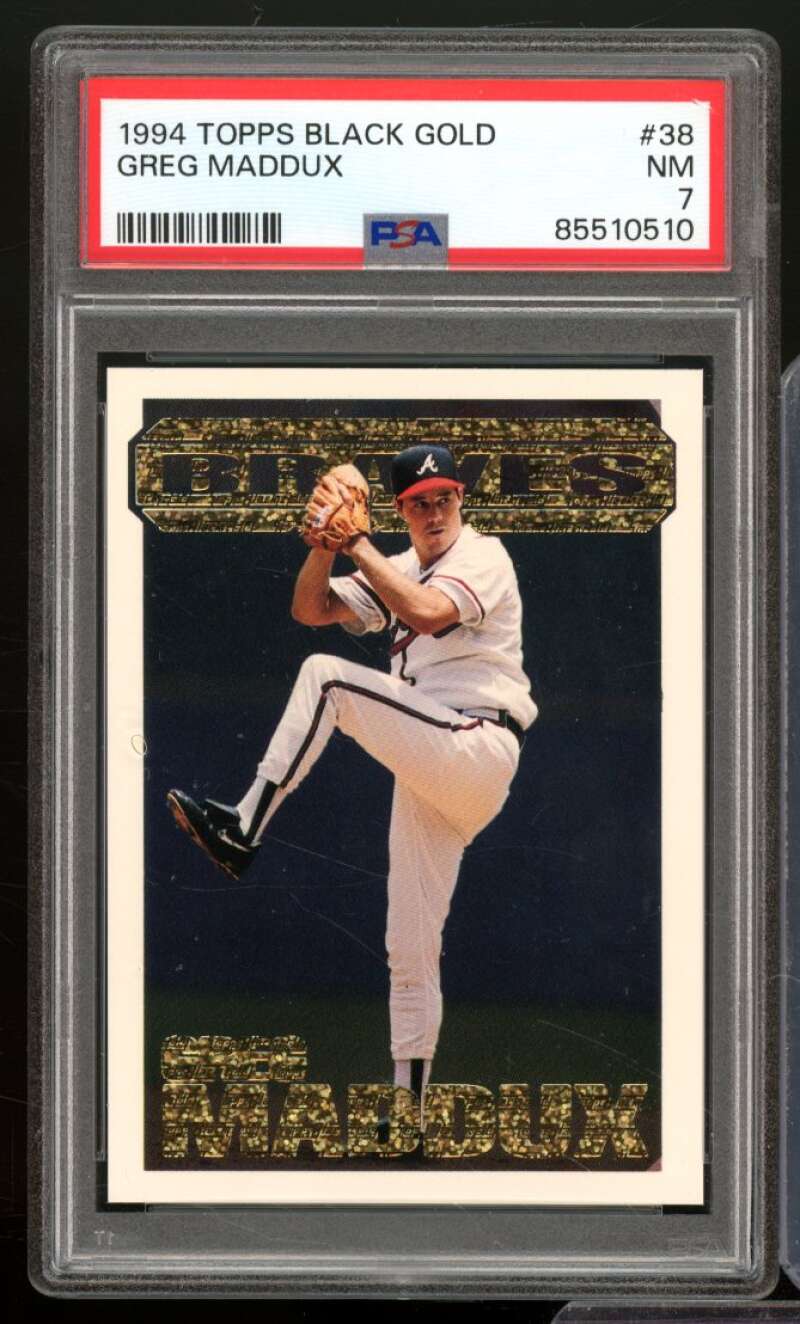 Greg Maddux Card 1994 Topps Black Gold #38 PSA 7 Image 1