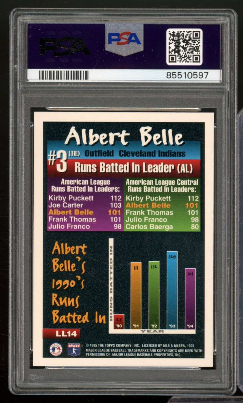 Albert Belle Card 1995 Topps #LL14 PSA 9 Image 2