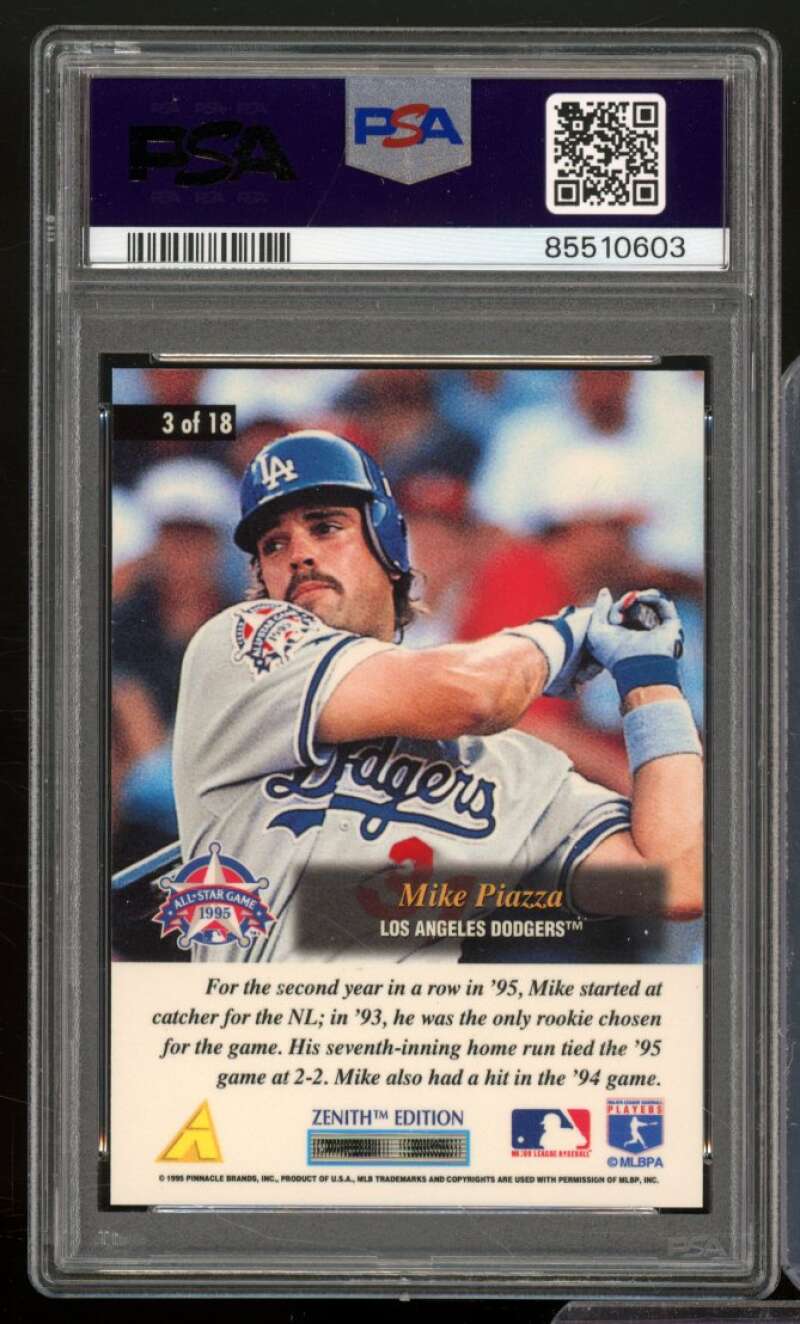 Mike Piazza Card 1995 Zenith All-Star Salute #3 PSA 8 Image 2